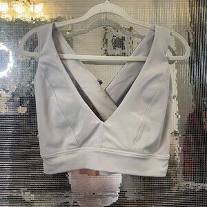 Light Gray Sports Bra Criss Cross Back